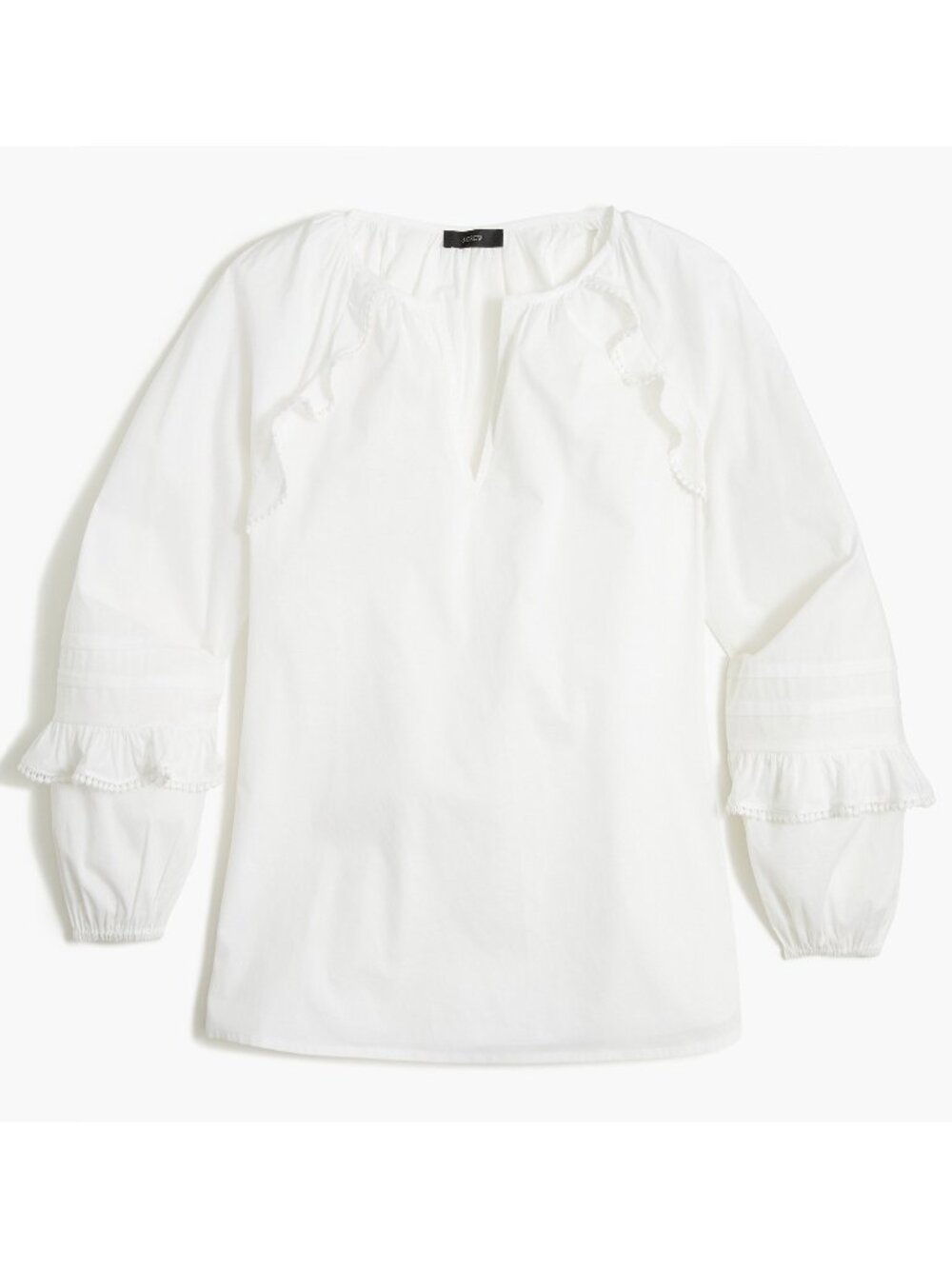 New J.Crew 100% Cotton Peasant Blouse White Medium